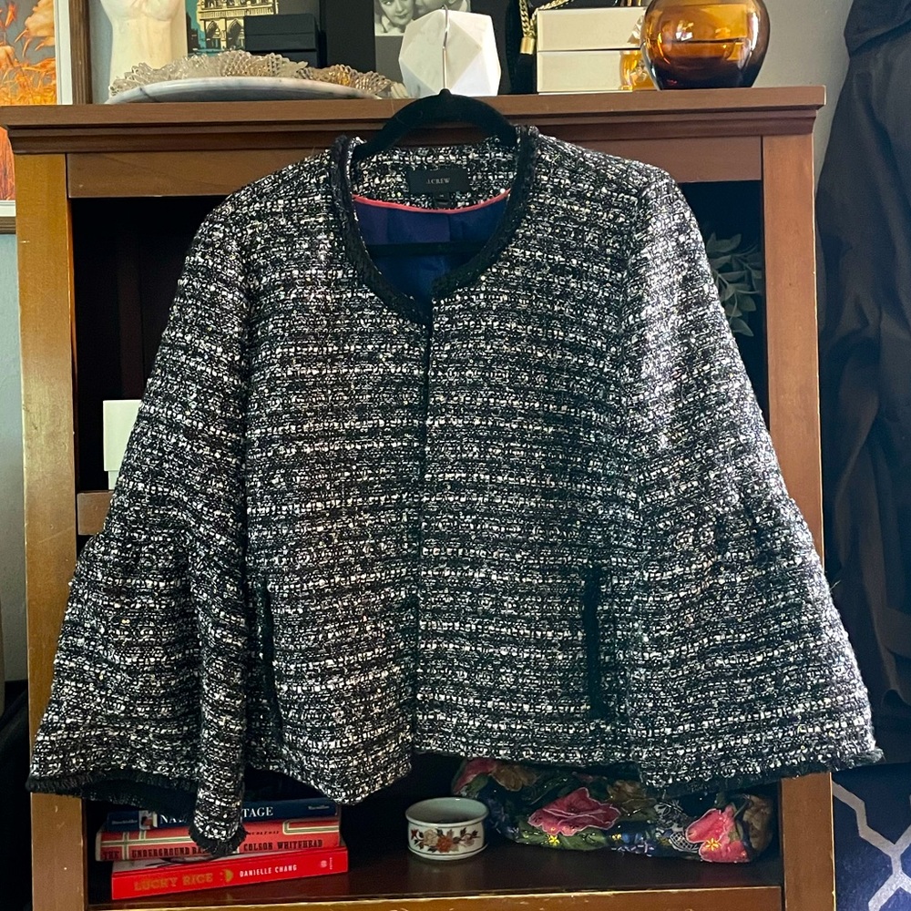 J. Crew Black and White Tweed Lady Jacket